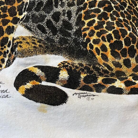 Vintage 80s Stedman San Diego Zoo Jaguar Graphic Single Stitch T Shirt Sz L 1987 - Picture 4 of 7